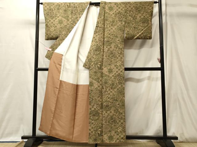 平和屋着物■上質な小紋 絵皿花文 正絹 逸品 CABL0403oy