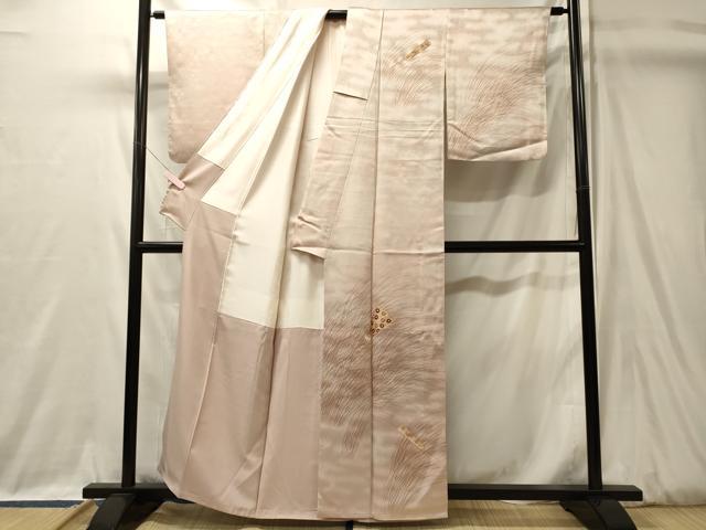 平和屋着物■訪問着 駒刺繍 扇面花文 正絹 逸品 CABL0405oy