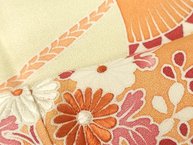 平和屋着物■訪問着 刺繍 陶器花文 小田急百貨店扱い 正絹 逸品 CABL0421oy