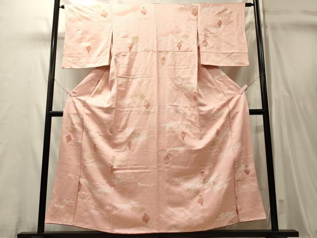 平和屋着物■上質な小紋 陶器流水草花文 暈し染め 金彩 正絹 逸品 CABL0451oy
