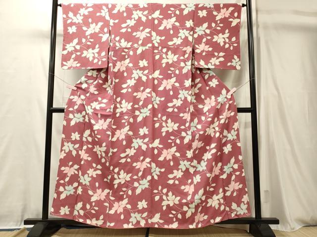 平和屋着物■上質な小紋 枝葉文 正絹 逸品 未使用 CABL0461oy