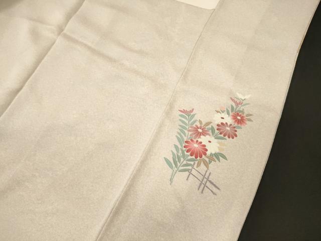 平和屋着物■訪問着 作家物 吉祥草花文 紅藤色 金銀彩 正絹 逸品 CABL0467oy
