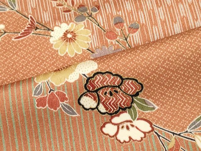 平和屋着物■上質な小紋 枝花文 金彩 正絹 逸品 CABL0471oy