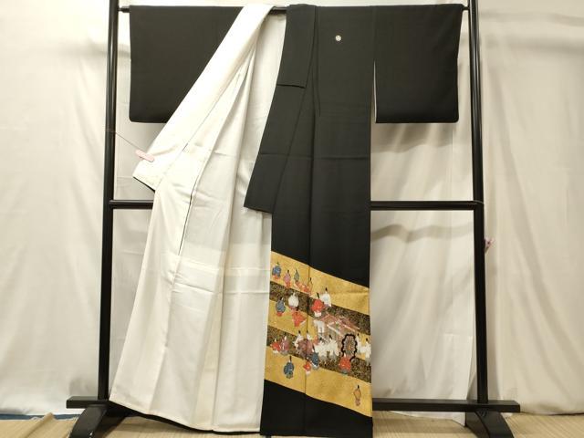 平和屋着物■豪華黒留袖 作家もの 人物文 金彩 正絹 逸品 CABL0481oy