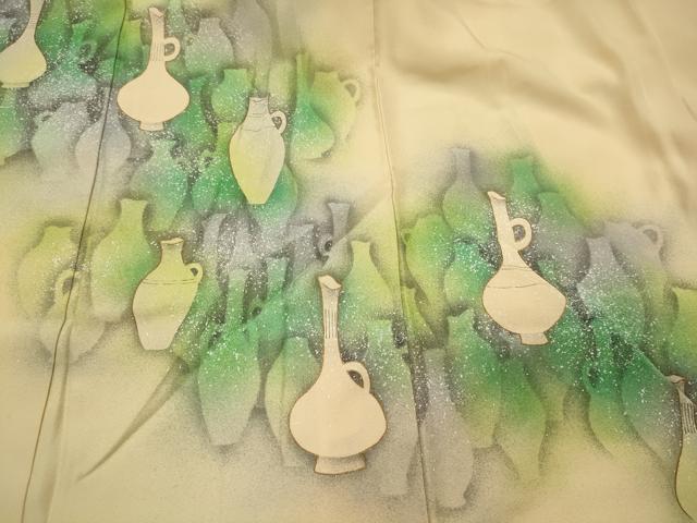 平和屋着物■訪問着 陶器文 暈し染め 金彩 正絹 逸品 CABL0489oy