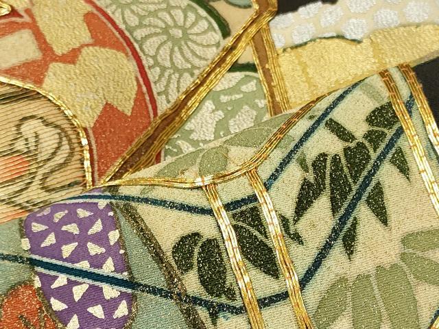 平和屋着物■豪華黒留袖 駒刺繍 文箱雲取り文 金銀彩 正絹 逸品 CABL0491oy