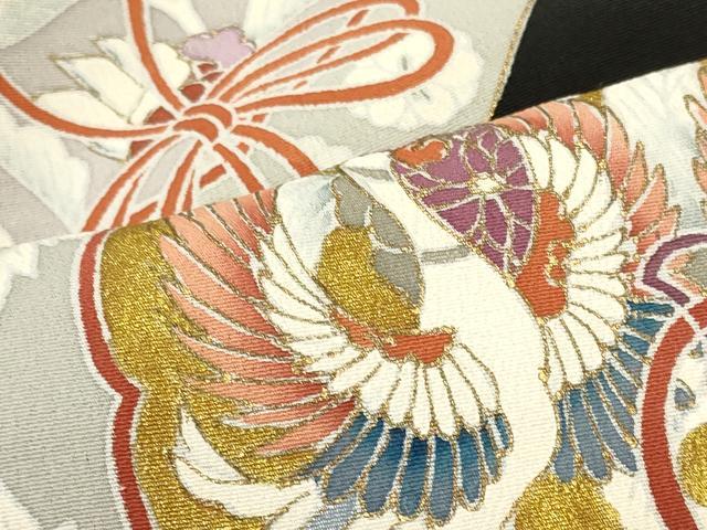 平和屋着物■豪華黒留袖 作家もの 鏡裏花鳥文 金彩 正絹 逸品 未使用 CABL0500oy
