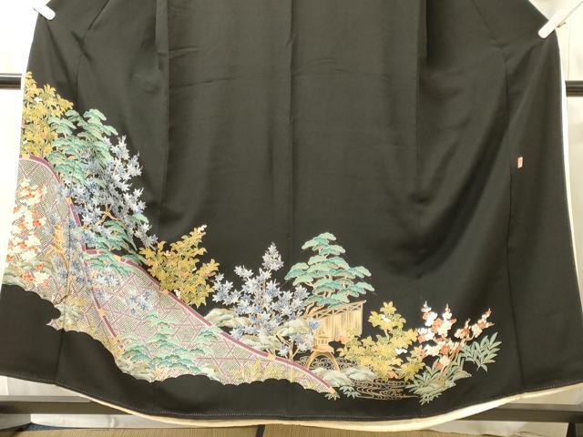 平和屋着物■豪華黒留袖 作家物 籬花松文 金彩 そごう百貨店扱い 正絹 逸品 CABL0501oy