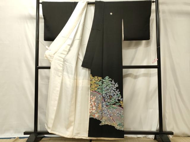 平和屋着物■豪華黒留袖 作家物 籬花松文 金彩 そごう百貨店扱い 正絹 逸品 CABL0501oy