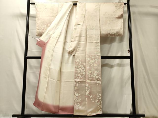平和屋着物■上質な小紋 枝花文 暈し染め 金彩 正絹 逸品 未使用 CABL0506oy