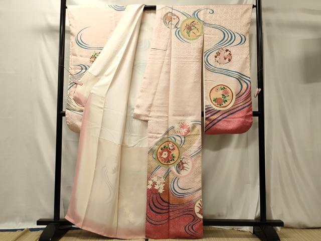 平和屋着物■豪華振袖 流水花丸文 暈し染め 金彩 正絹 逸品 CABL0510oy