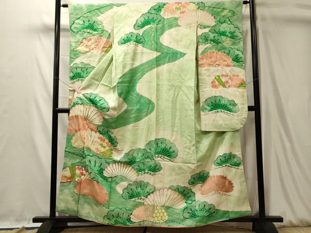 平和屋着物■豪華振袖 駒刺繍 流水笠松文 金彩 正絹 逸品 CABL0526oy