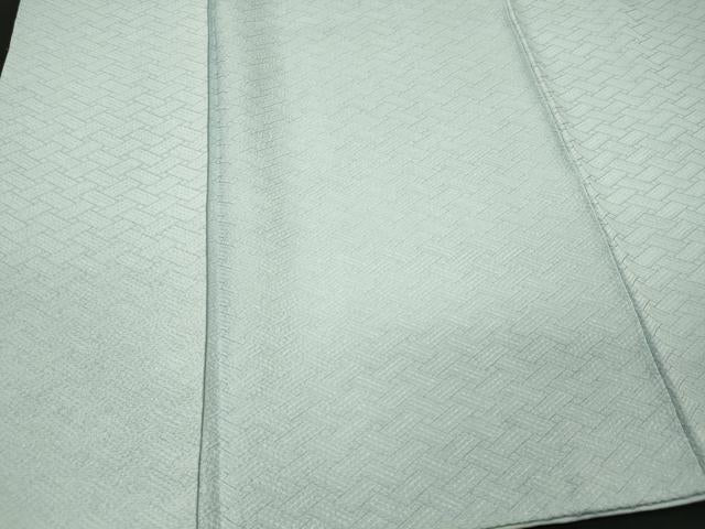 平和屋着物■上質な色無地 作家物 檜垣地紋 水浅葱色 正絹 逸品 CABL0529oy