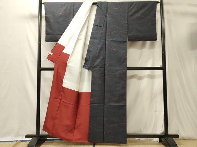 平和屋着物■本場大島紬 7マルキ 斜線文 正絹 逸品 CABL0541oy