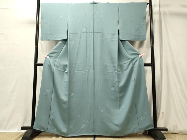 平和屋着物■上質な小紋 舞花丸文 金糸 反端付き 正絹 逸品 CABL0546oy