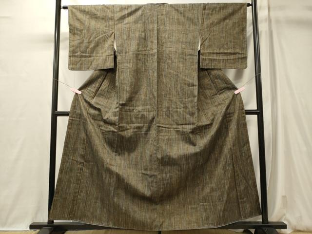 平和屋着物■上質な紬 縞 正絹 逸品 未使用 CABL0561oy