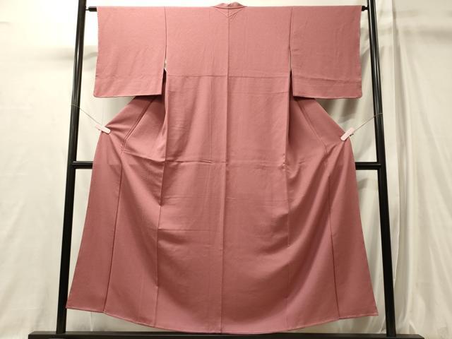 平和屋着物■上質な色無地 紋意匠 石竹色 正絹 逸品 未使用 CABL0567oy