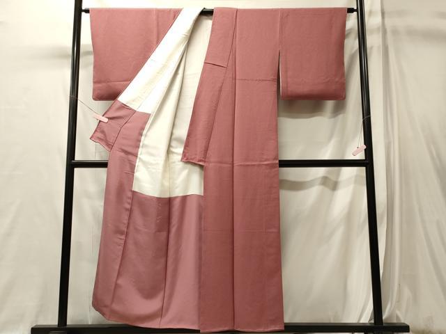 平和屋着物■上質な色無地 紋意匠 石竹色 正絹 逸品 未使用 CABL0567oy