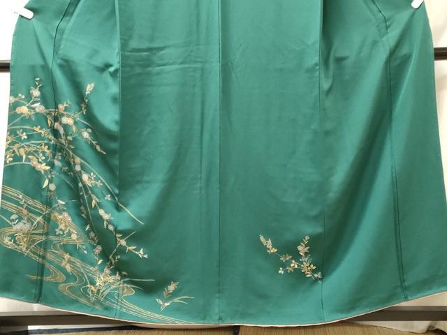 平和屋着物■訪問着 流水草花文 金銀彩 正絹 逸品 CABL0570oy