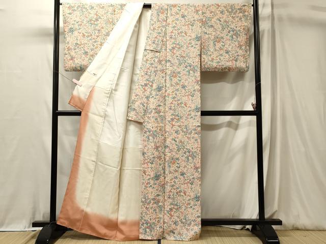 平和屋着物■上質な小紋 草花文 藤花房 正絹 逸品 CABL0592oy