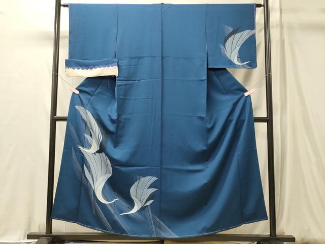 平和屋着物■訪問着 飛鶴文 暈し染め 反端付き 正絹 逸品 未使用 CABL0615oy