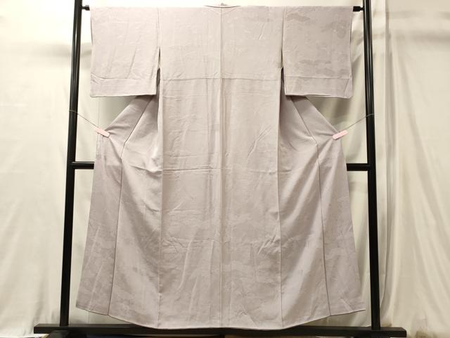 平和屋着物■上質な色無地 草花地紋 白藤色 正絹 逸品 CABL0624oy