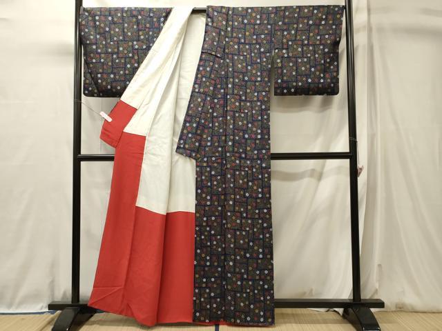 平和屋着物■上質な小紋 花唐草文 正絹 逸品 CABL0644oy