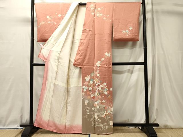 平和屋着物■訪問着 鳳凰花文 暈し染め 金彩 正絹 逸品 CABL0645oy