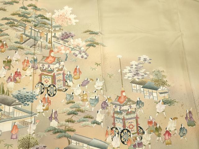 平和屋着物■豪華色留袖 作家物 人物風景松文 暈し染め 金彩 正絹 逸品 CABL0646oy