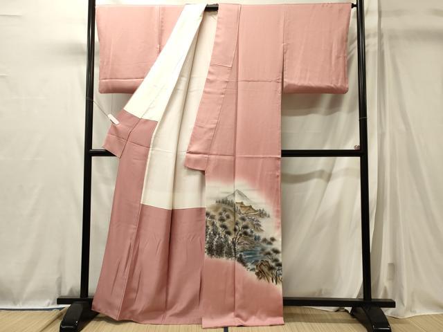 平和屋着物■豪華色留袖 手描き 遠山風景文 暈し染め 金彩 正絹 逸品 CABL0651oy
