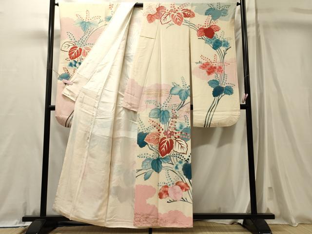 平和屋着物■豪華振袖 駒刺繍 草花文 暈し染め 正絹 逸品 CABL0654oy