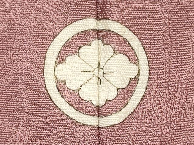 平和屋着物■上質な色無地 幾何学地紋 石竹色 正絹 逸品 CABL0683oy