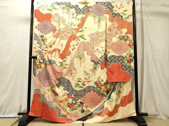 平和屋着物■豪華振袖 吉祥菊文 金彩 正絹 逸品 CABL0695oy