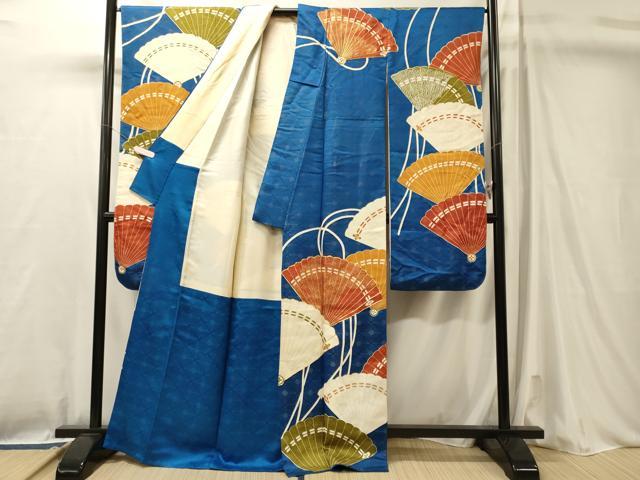 平和屋着物■豪華振袖 駒刺繍 檜扇吉祥文 金銀彩 正絹 逸品 CABL0704oy