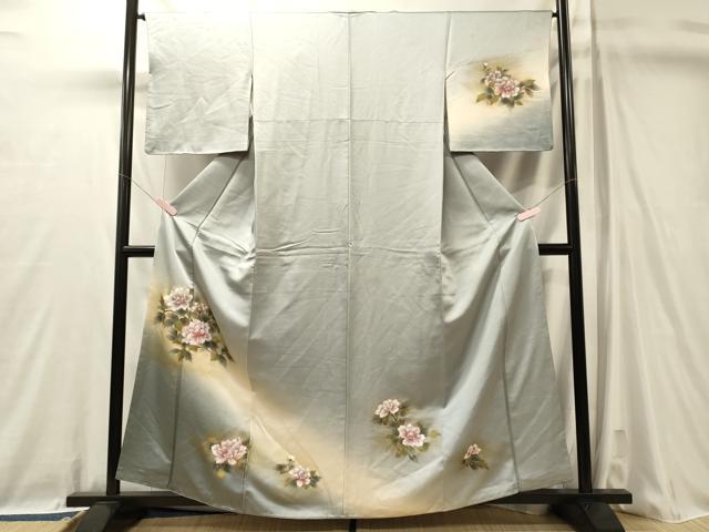 平和屋着物■訪問着 草花文 暈し染め 金彩 正絹 逸品 CABL0716oy