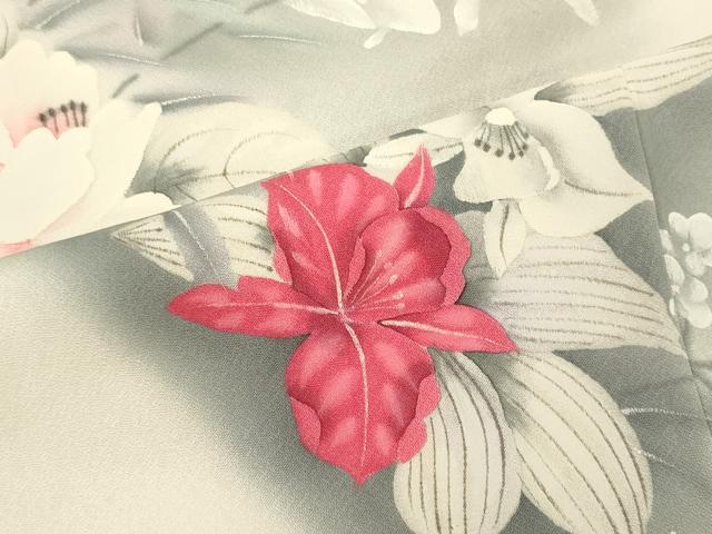 平和屋着物■訪問着 手描き 草花文 暈し染め 正絹 逸品 未使用 CABL0727oy
