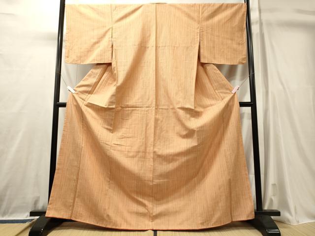 平和屋着物■上質な紬 縞 正絹 逸品 未使用 CABL0753oy