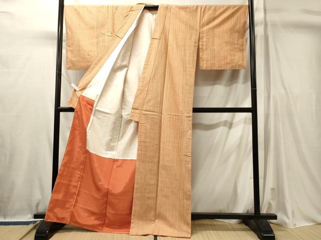 平和屋着物■上質な紬 縞 正絹 逸品 未使用 CABL0753oy