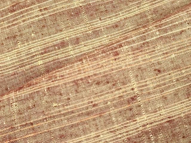 平和屋着物■上質な紬 横段文 正絹 逸品 未使用 CABL0755oy