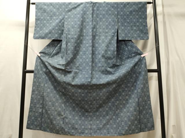 平和屋着物■上質な紬 絣文様 正絹 逸品 CABL0757oy
