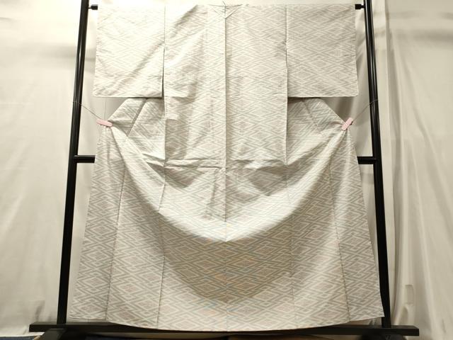 平和屋着物■本場大島紬 白大島 菱花文 正絹 逸品 未使用 CABL0758oy