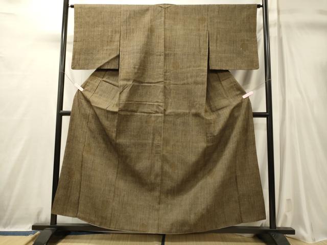 平和屋着物■上質な紬 吉祥間道 胴抜き仕立て 正絹 逸品 CABL0759oy