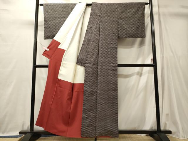 平和屋着物■上質な紬 矢羽文 正絹 逸品 CABL0766oy