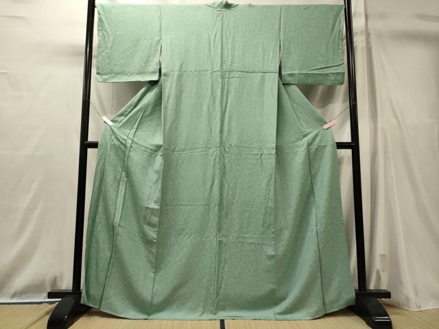 平和屋着物■上質な色無地 舞花地紋 裏葉柳色 正絹 逸品 CABL0775oy