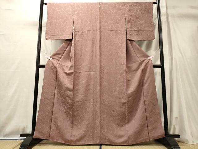 平和屋着物■上質な色無地 霞地紋 薄柿色 正絹 逸品 CABL0780oy