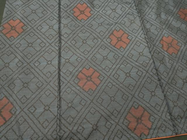 平和屋着物■本場大島紬 幾何学文 正絹 逸品 CABL0787oy