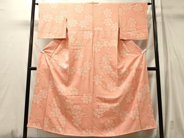 平和屋着物■上質な小紋 総絞り 舞花文 正絹 逸品 CABL0790oy