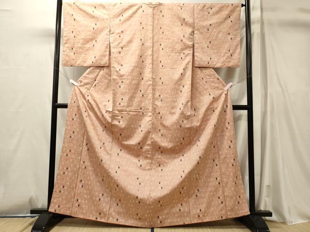 平和屋着物■上質な紬 絣文様 正絹 逸品 CABL0796oy