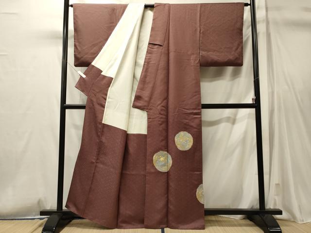 平和屋着物■豪華色留袖 刺繍 孔雀丸文 金彩 正絹 逸品 CABL0797oy