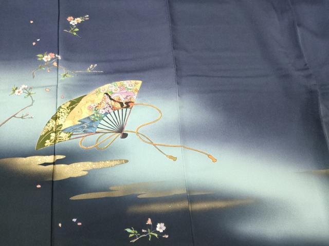 平和屋着物■訪問着 扇面人物花文 暈し染め 金彩 さが美扱い 正絹 逸品 CABL0798oy